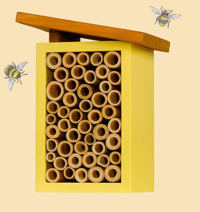Picture of a yellow bee house