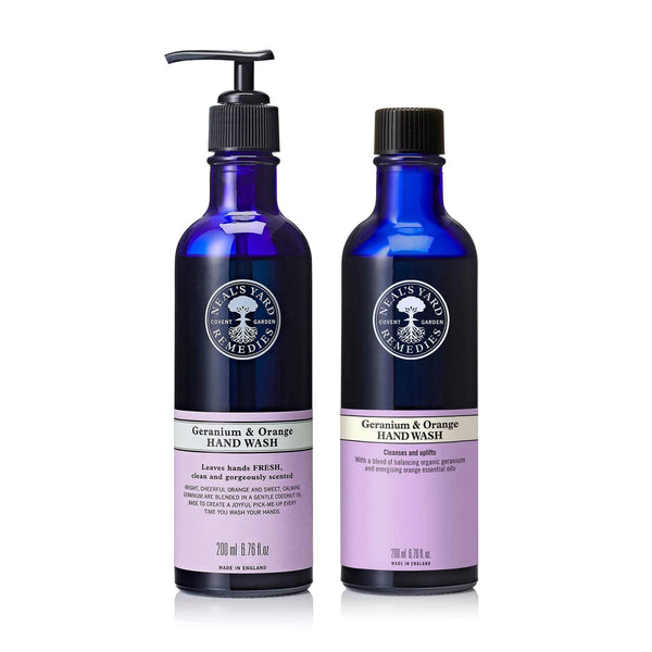 Neal's Yard Remedies Bundles Geranium & Orange Hand Wash 200ml Reduce & Reuse Duo
