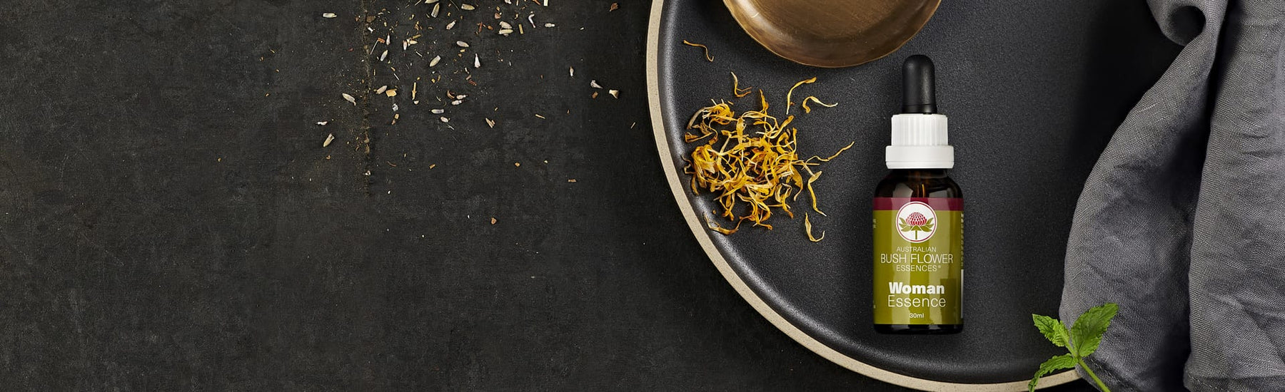 Picture of a Bush Flower Remedy on dark background by Neal's Yard Remedies