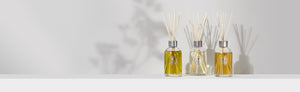 Picture of the three available reed diffusers by Neal's Yard Remedies
