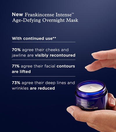 Picture of a jar of the new Frankincense Intense Age-Defying Overnight Organic Mask by Neal's Yard Remedies