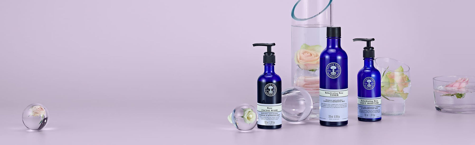 Picture of the Rehydrating Rose skincare range by Neal's Yard Remedies