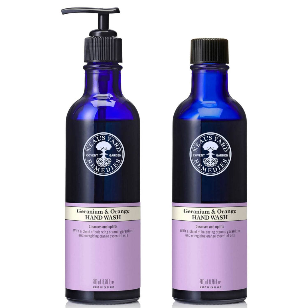 Neal's Yard Remedies Bundles Geranium & Orange Hand Wash 200ml Reduce & Reuse Duo