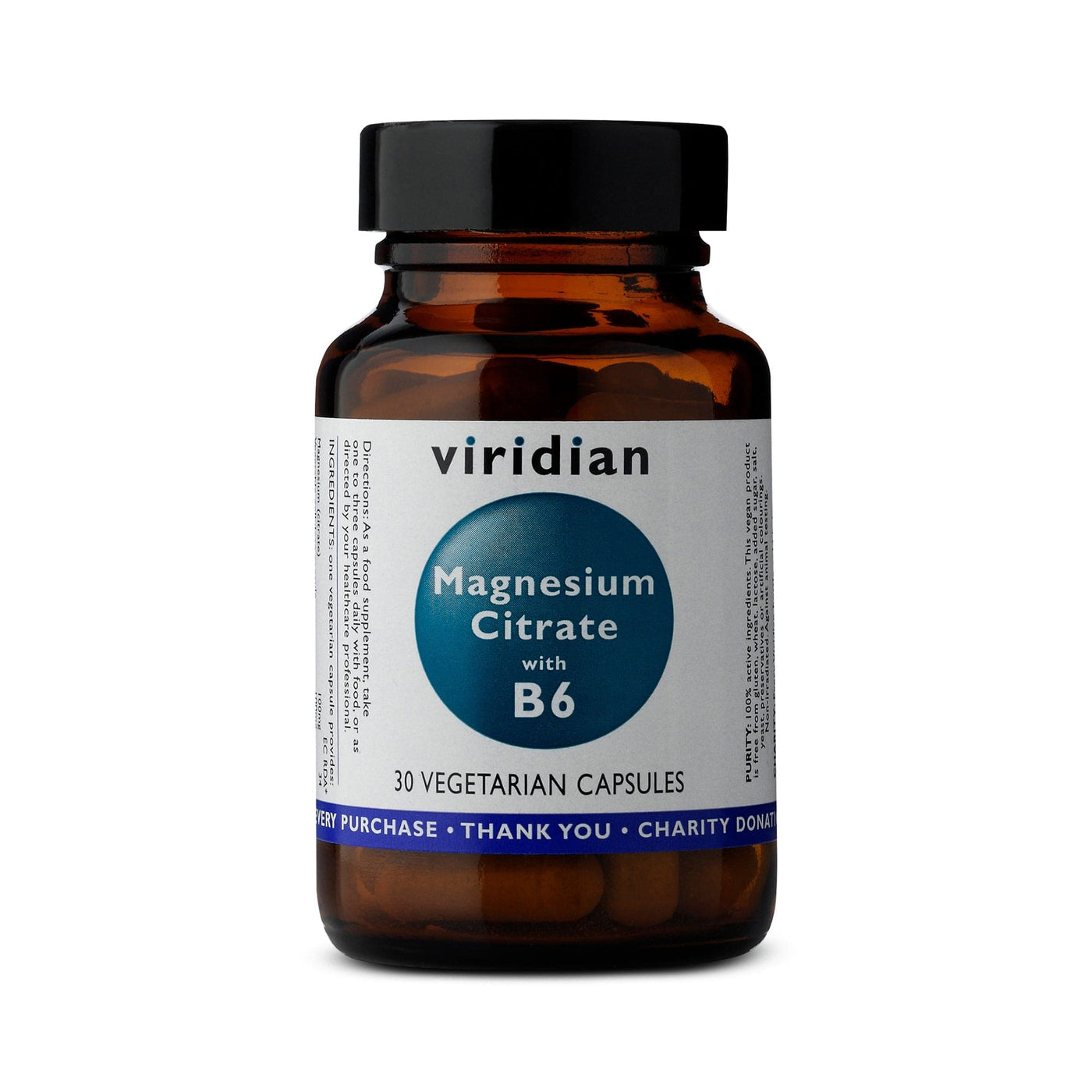 Neal's Yard Remedies Viridian Magnesium Citrate with B6 Veg Caps - 30 Capsules